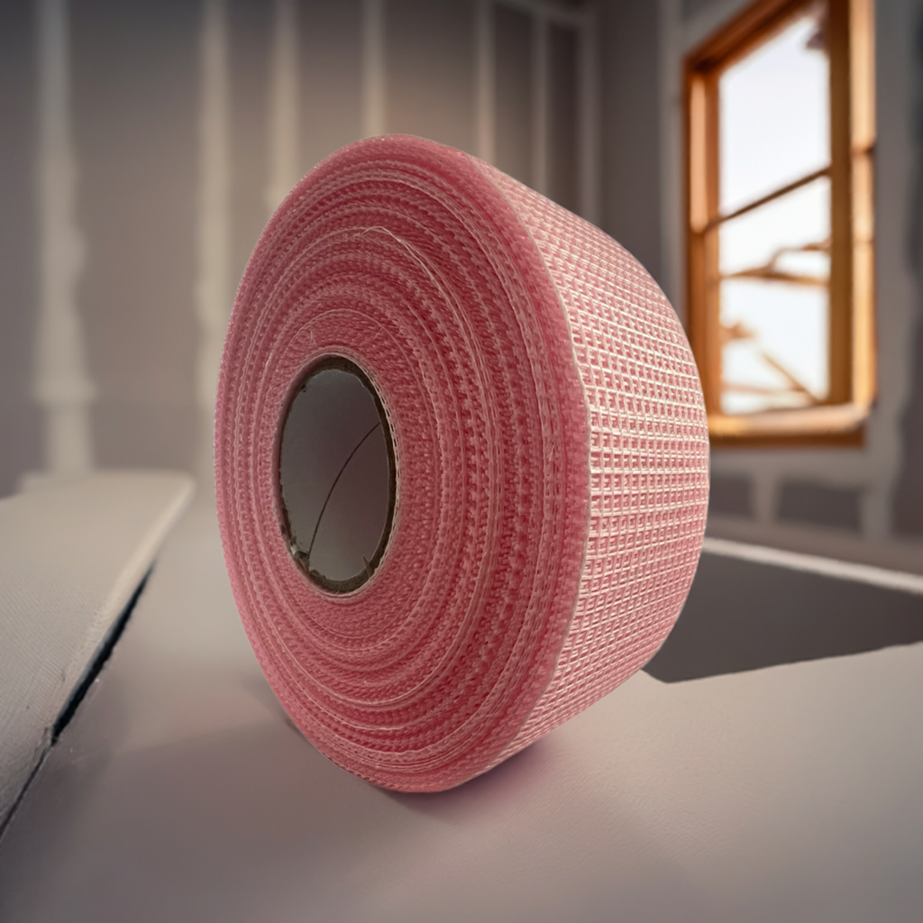 Extra Sticky Fibreglass Plasterboard Jointing Pink Scrim Tape 50mm x 90m