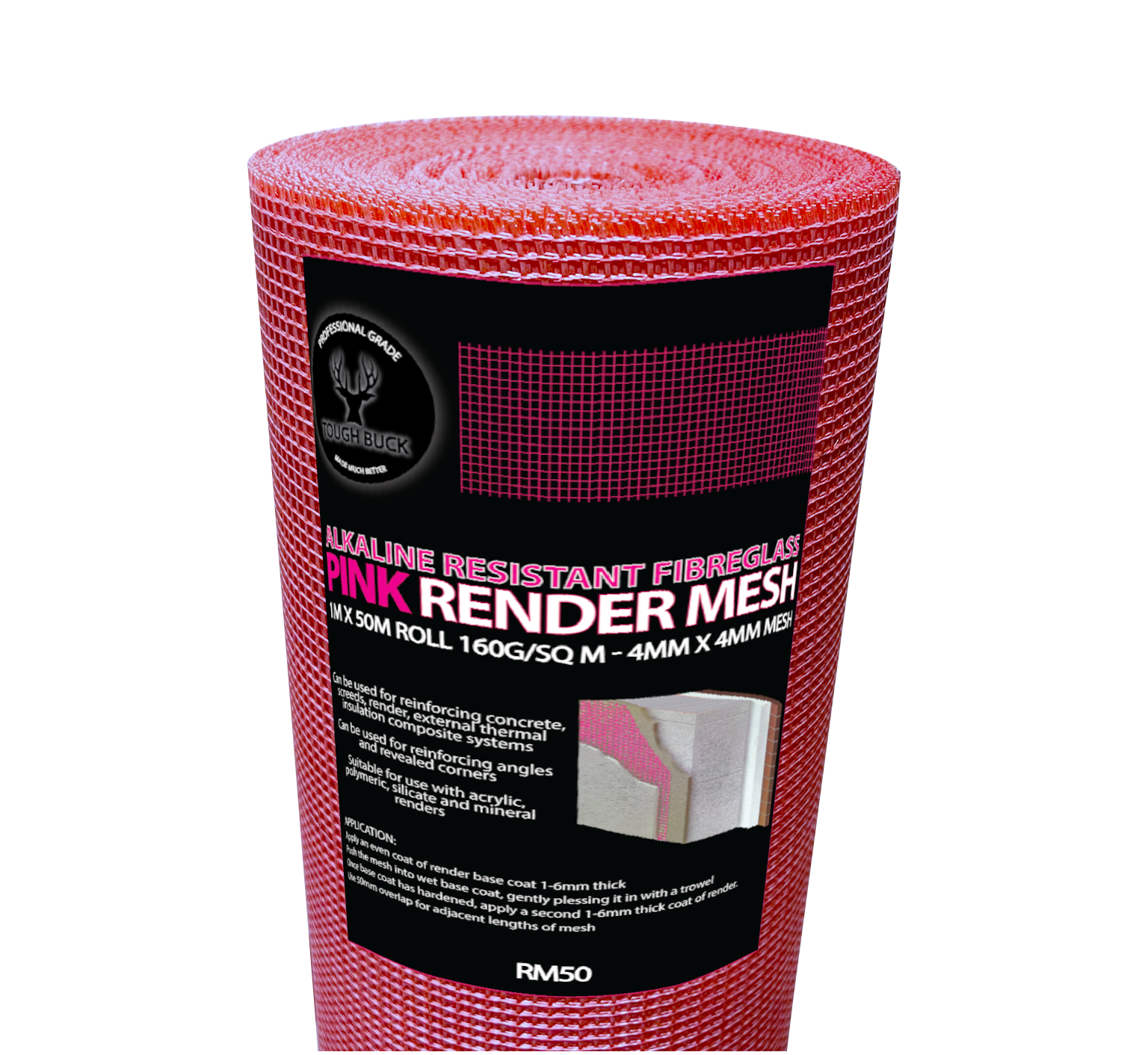 Fibreglass Mesh For Rendering Alkaline Resistant Fibreglass Pink Render Mesh 1m x 50m – scrim-tape.com